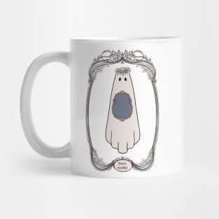 Cute Ghost Illustration in art nouveau frame |Self Love Quote | Cute Halloween Wall Art| Mug